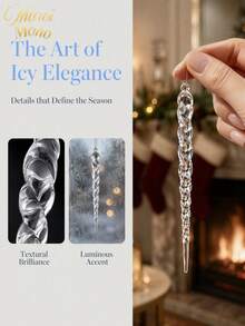 Muroi Mono Christmas Creative Clear Icicle Ornaments, New Threaded Icicle Pendant, Transparent Ice Strip Hanging Decorations For Christmas Tree Holiday Party Supplies - multicolor - View 4