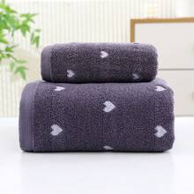 Joivida 1pc Cute Gray Bath Towel / Hand Towel - Soft Absorbent Cotton Heart Patterned Towel, Decorative Aesthetic Bathroom Towel - Dark Grey - View 4