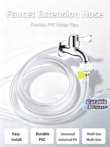 Universal Quick Install Faucet Extension Hose, Transparent PVC Flexible Long Water Pipe With Matching Connector, Household Tap Extender Water Supply Tube For Kitchen Bathroom Sink - 4 points - View 1
