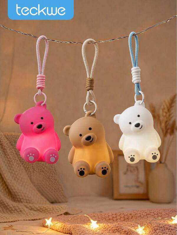 Teckwe Dimmable Silicone Bear-Shaped Night Light/Hanging Light,ABS,200mAh