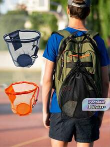 Foldable Portable Drawstring Sports Net Bag, High Quality Multifunctional Ball Storage Sack, Lightweight Carry Bag Fit For Basketball, Soccer, Volleyball, Water Polo Ball, Only The Bag Is Included - multicolor - View 1
