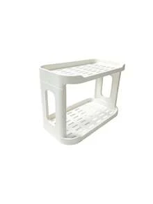 1 Piece Two-Tier Office Organizer Shelf, Used As A File Box Or Spice Rack Or Bathroom Surface Organizer, Gift For Teachers, Peers, And Friends, White Color - White - View 4