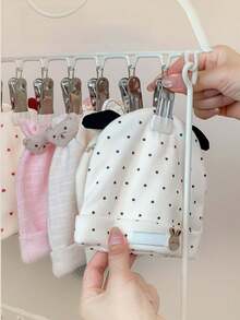 Multi-Clip Baby Drying Hanger Specially Designed For Newborn Accessories. Great For Hanging Socks, Bibs, Baby Hats And Small Infant Clothes While Air Drying. - A - View 2
