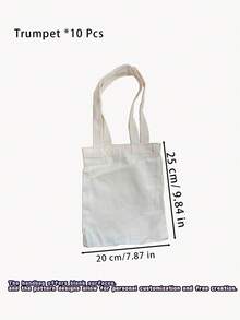 10 Piece Set With Multiple Sizes To Choose From, Large Capacity Beige Canvas Painting Bag, Tote Bag, Storage Bag, Shopping Bag - Handbag - View 11