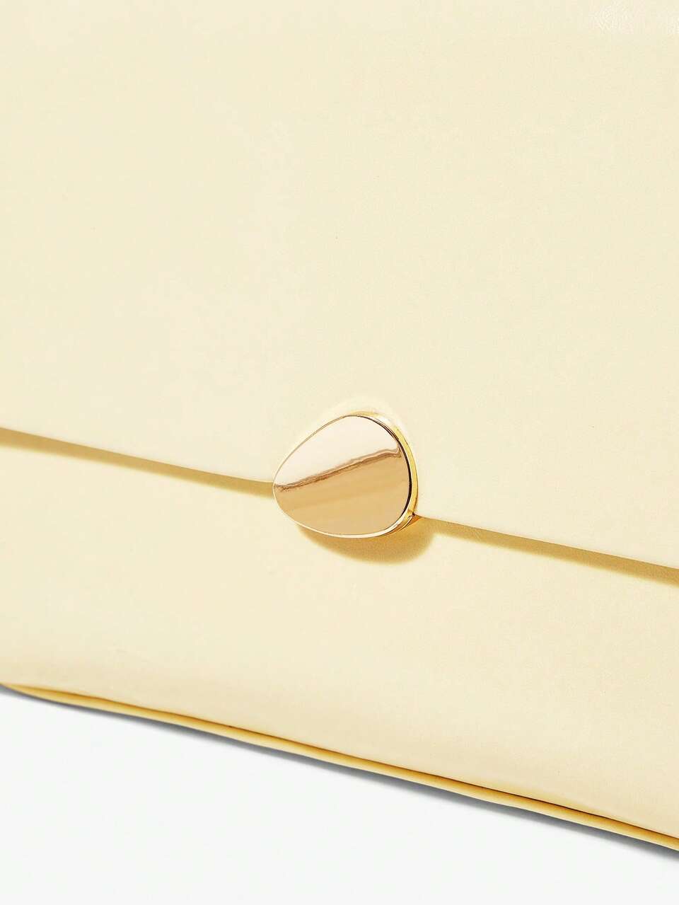 Pastel Yellow Leather Foldover Gold Pebble Clutch Festival Rave Ibiza Clubbing Streetwear Summer Fall Winter