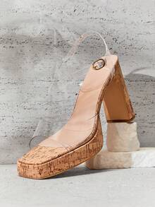 SHUZIA Women's Minimalist Clear Ankle Strap Platform Sandals Summer Shoes - Clear - View 1