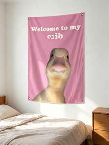 1PC 2x3 Feet Welcome To My Flag Man Hole Wall Banner With Brass Trim, Perfect Room Decor For College Dorm, Outdoor Parties & Festival. Great Gift For Friends. - Pink - View 5