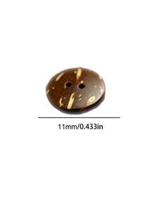 Two Holes Double Layer Coconut Shell Buttons, Natural Two-Tone Round Coconut Buttons For Clothing Sewing DIY Craft Accessories - multicolor - View 3