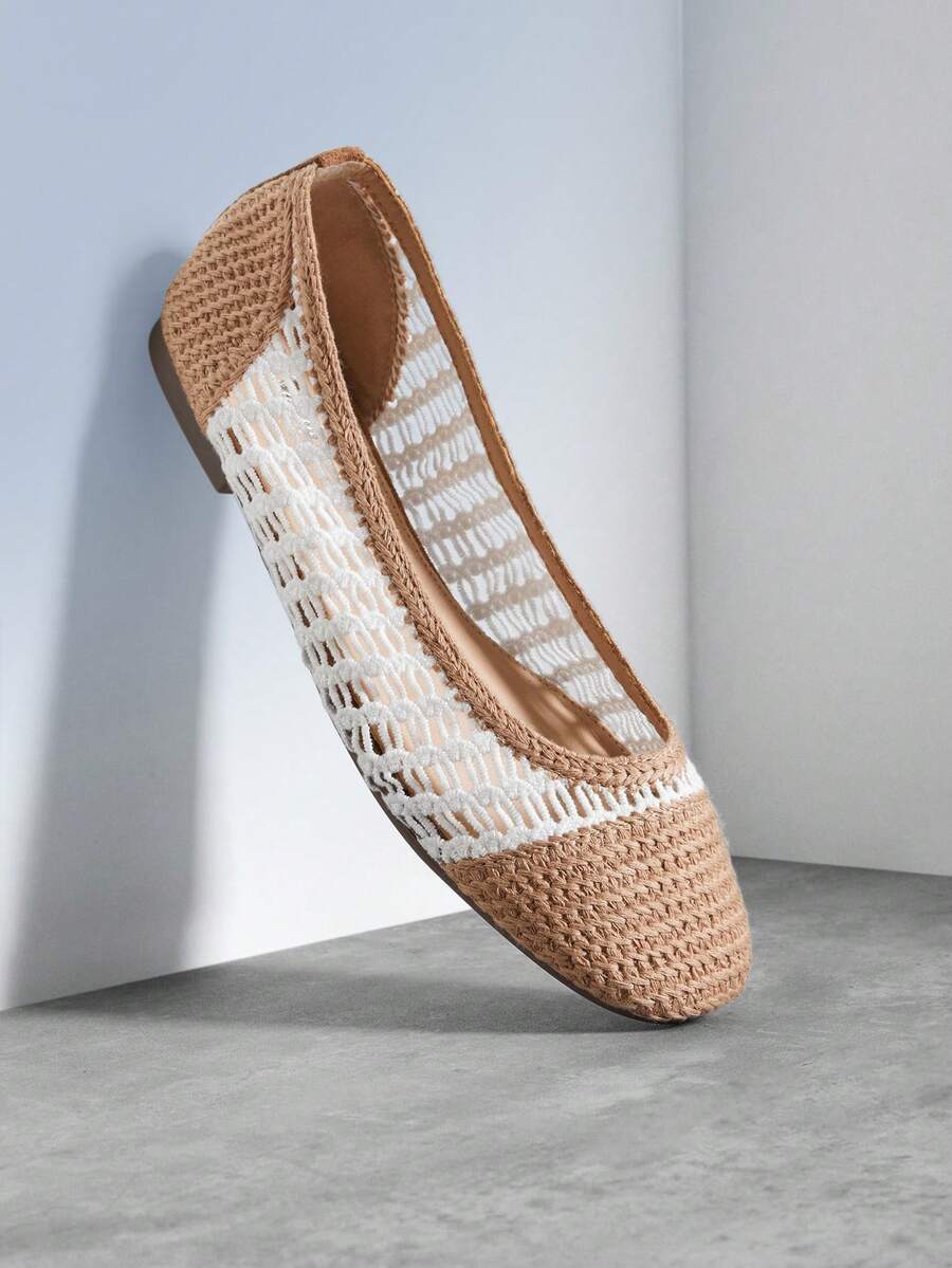 Solezae Sapatos Planos Versáteis de Moda Feminina para Uso Diário - Damasco - Visão 1