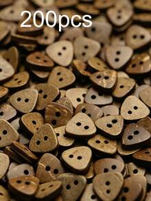 Botones triangulares de 2 orificios de cáscara de coco natural, botones de coco irregulares de dos tonos para ropa, costura, accesorios de manualidades DIY - Multicolor - Ver 11