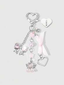 ROMWE Kawaii 1. Model Baru Manis dan Sederhana Rantai Sayap Berwarna-warni Bintang Cinta Pita Berkilau Sayap Kristal Beruang, Aksesoris Tempel Gratis Gantungan Kunci DIY Liontin Tas - Multicolor-87 - View 20