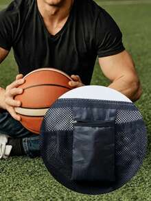 Foldable Portable Drawstring Sports Net Bag, High Quality Multifunctional Ball Storage Sack, Lightweight Carry Bag Fit For Basketball, Soccer, Volleyball, Water Polo Ball, Only The Bag Is Included - multicolor - View 2