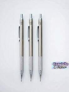 قلم رصاص ميكانيكي أوتوماتيكي معدني، قلم كتابة ورسم بمركز ثقل منخفض، رصاص ، قابل للنقر - الأسود - مشاهدة 1