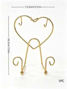 Cirelle 1PC/2PCS Iron Wrought Twist Wire Cup Holder, Golden Heart Shaped Coffee Mug Display Stand, Decorative Tabletop Cup And Saucer Storage Rack, Household Organizer For Afternoon Tea, Kitchen Counter, Dining Table, Living Room, Cafe Home Table Decor - Multicolor - View 18