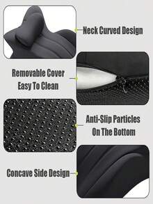 1 Ergonomic Wedge-Shaped Prone Pillow, With Multi Position Memory Foam Support Pad For Relieving Pressure On The Spine, Neck, And Back, Equipped With A Detachable And Washable Outer Cover And Anti Slip Bottom - 1PC - View 7