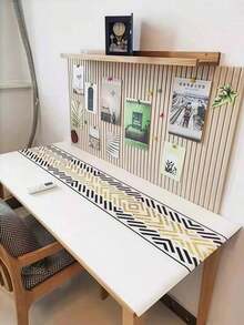 1pc Textured Striped Felt Wall Panel - Self-Adhesive Reusable Memo Board, Suitable For Home/Office, No Drilling Required, Can Be Used As Photo Display Rack And Key Holder, Party Backdrop, With Diy Decorative Function (Can Be Used To Store - Multicolor - View 12