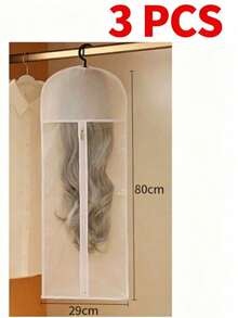 3 Wig Storage Bag, Portable Wig Storage Bag, With Plastic Hook, Dust-Proof And Moisture-Proof, Wig Hook, Convenient For Storage And Travel - View 11