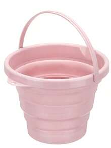 Collapsible Bucket, Capacity 1.3 Gallon/5l And 2.6 Gallon/10l, Space-Saving, Portable Foldable Bucket, Multipurpose For Home, Outdoor, Car Washing, Camping, Fishing - Multiple Colors Available - Beige - View 12