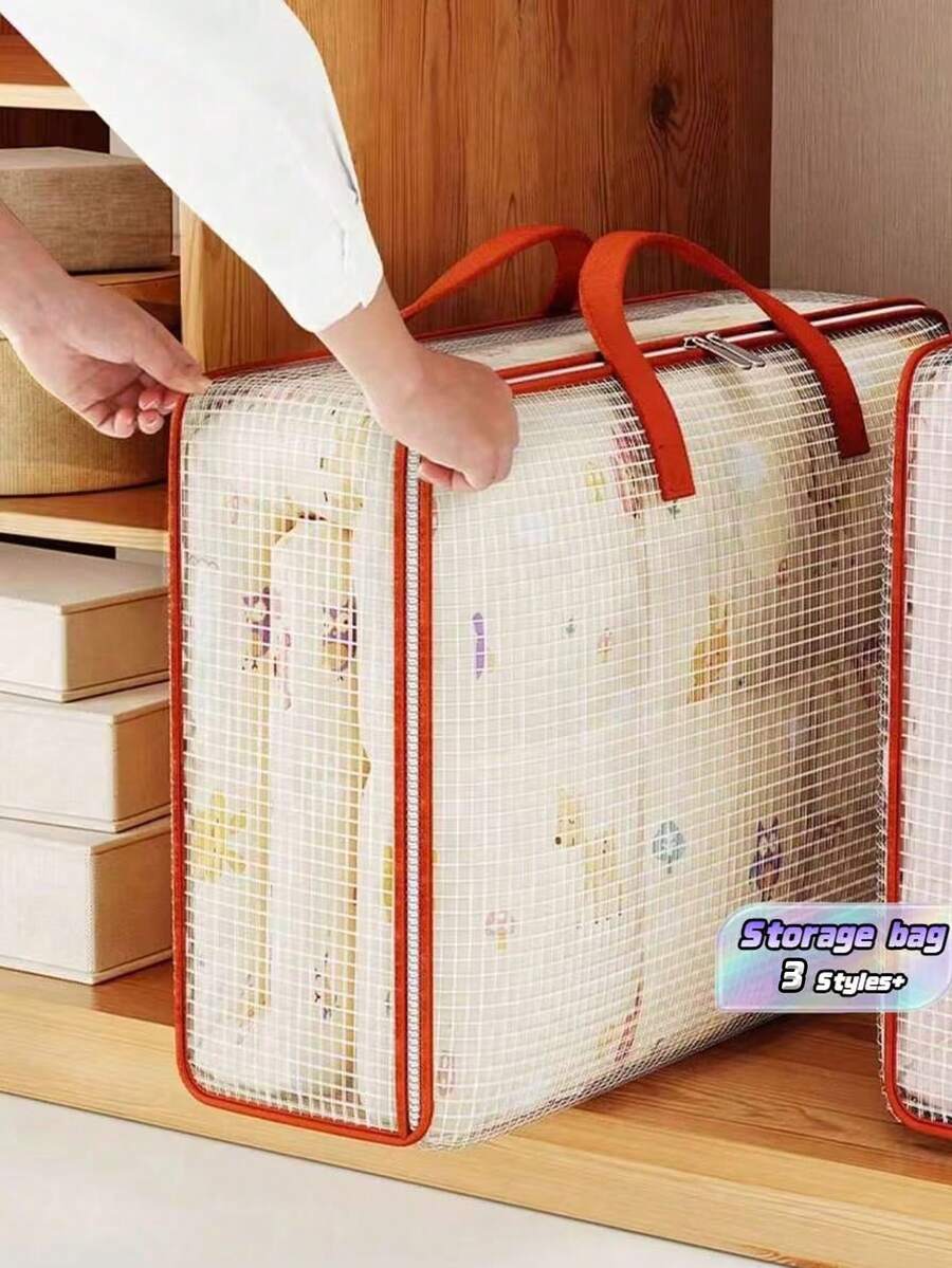 Piece Storage Bag For Various Items, Transparent Water-Resistant Pvc Material, Suitable For Seasonal Clothing Storage And Organization, Large Travel Bag, School Packing Bag, Dormitory Clothing Storage Bag - Multicolor - View 1