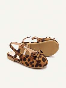 Cozy Pixies Sepatu Flat Bayi Serbaguna untuk Musim Semi dan Gugur, Gaya Putri dengan Pita, Sepatu Pesta untuk Anak Perempuan, Bayi, Anak-anak, Lucu dan Menyenangkan, Motif Leopard, Gaya Pastoral Retro. - cetak leopard - View 3