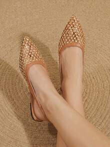 Styleloop Ladies, Willow Nails, Buckles, Flat Shoes. - Light brown - View 4