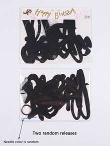 1pc Birthday Party Decorative Pull Flag, Black Paper Hanging Banner, For Party Decor Back To School Valentine Day Valentine DAY, Valentines Wedding, Birthday - Black - View 4