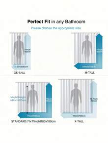 1PC Solid Gray Waterproof Polyester Modern Bathroom Shower Curtain Partition Quick Dry Easy Clean Fall Autumn Bathroom Decor Accessories Housewarming Gift Must Haves - Grey - View 7