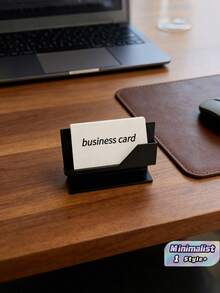 1PC Large Capacity Premium Metal Business Card Holder Display Organizer Black Minimalist Durable Scratch Resistant Non Slip Portable For Office Desk Home Conference Reception Exhibition Professionals Entrepreneurs White Collar Workers Gift - multicolor - View 1