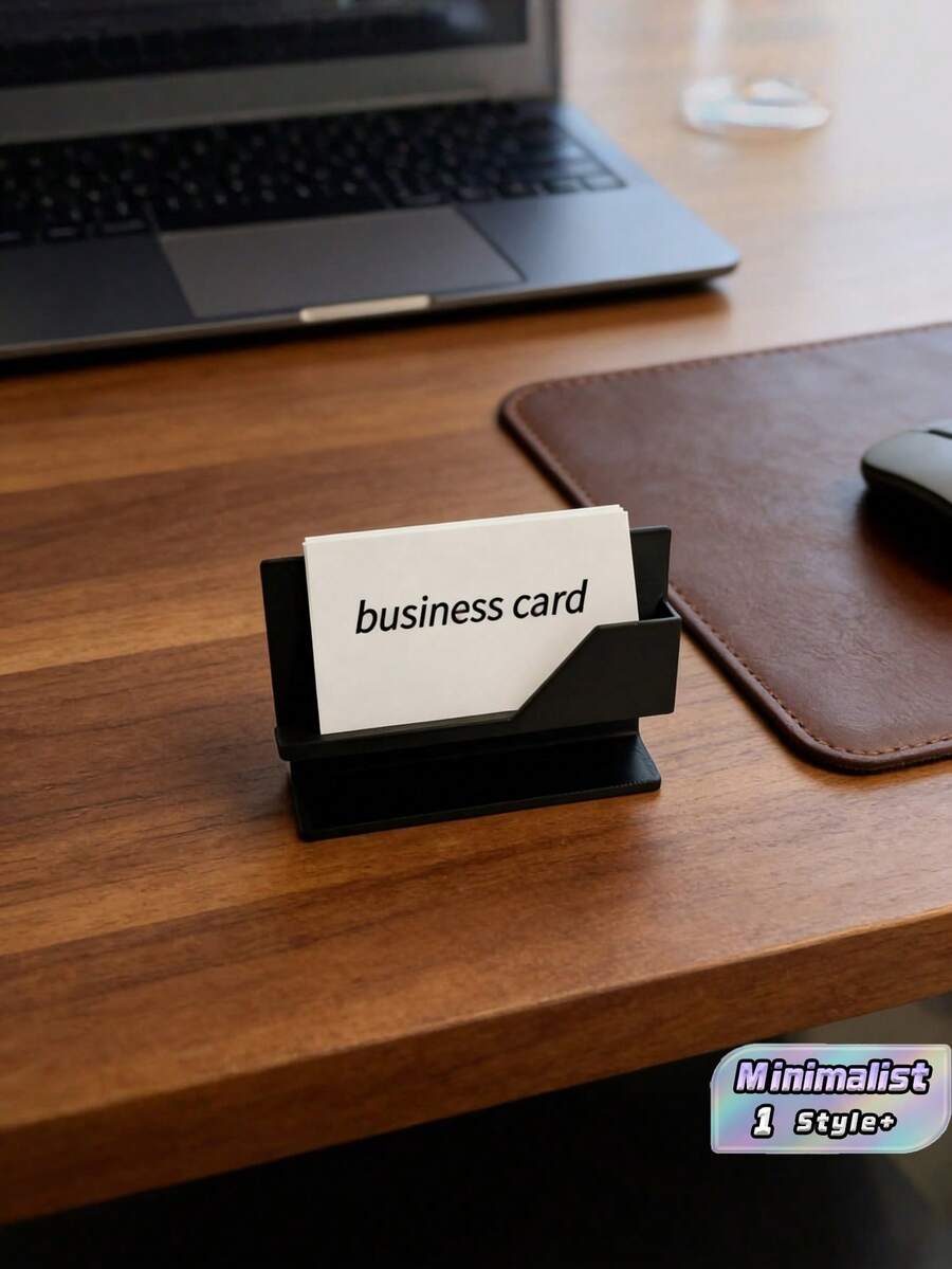 1PC Large Capacity Premium Metal Business Card Holder Display Organizer Black Minimalist Durable Scratch Resistant Non Slip Portable For Office Desk Home Conference Reception Exhibition Professionals Entrepreneurs White Collar Workers Gift - multicolor - View 1