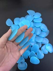 Glow In Dark Pebbles Flat Fluorescent Stones For Garden Aquarium Fish Tank Luminous Decorative Set Stacking Sensory - Multicolor - View 6