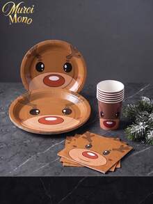 Muroi Mono 25/100 Pieces Of Disposable Party Supplies, Including Disposable Paper Plates, Napkins, Cups, Suitable For Dessert Service, Party Decorations, Various Events, And Gatherings, Including Christmas. - Style 5 - View 3