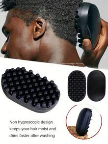Sponge Brush For Wavy Hair, Afro Braiding Comb, Flexible Washable Comb, Rubber Sponge Hair Tool Set, Universal Hair Styling Tool For Short Wavy Hair, Daily Hair Care Accessories For Salon And Barber Shop - Black - View 10