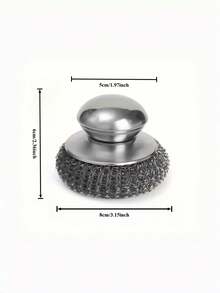 Heavy Duty Stainless Steel Scrub Brush, Replaceable Brush Head With Comfort Grip, Pot Dish Cleaner For Stubborn Kitchen Stains - multicolor - View 4