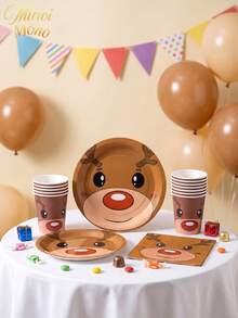 Muroi Mono 25/100 Pieces Of Disposable Party Supplies, Including Disposable Paper Plates, Napkins, Cups, Suitable For Dessert Service, Party Decorations, Various Events, And Gatherings, Including Christmas. - Style 5 - View 4