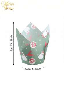Muroi Mono 50/200個蛋糕杯，鬱金香造型，耐熱，適合盛裝與裝飾甜點，適用於家庭聚會、甜點店、派對、萬聖節及其他節慶製作蛋糕 - 款式1 - 查看 7