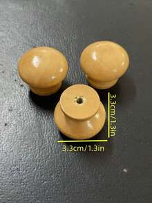 Mushroom Wood Knob Single Hole Cabinet Pull Round Solid Wood Drawer Handle For Furniture Wardrobe Cupboard Closet - Brown - View 8