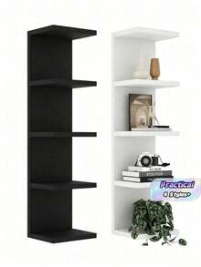 Simple, Thin Wall-Mounted Storage Rack 3/5 Layers (Pvc Material), Wall-Mounted Storage Rack, Wall Rack, Wall-Mounted Acrylic Storage Rack, Wall-Mounted Floating Shelf, Multi-Functional Anime Character Display Storage Rack, Floating Wall-Mounted - Multicolor - View 2