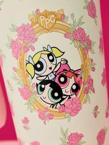 THE POWERPUFF GIRLS X Joivida 17.2oz & 24oz 不鏽鋼保溫杯附手把與吸管 – 防漏、保溫保冷，粉色與白色 Powerpuff Girls 花紋設計，可愛清新，適合居家、辦公室或戶外旅行，生日或情人節的精美禮物 - 粉色 - 查看 4