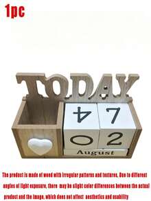 1 Piece Wooden Calendar Decoration Crafts Best Gift - multicolor - View 8