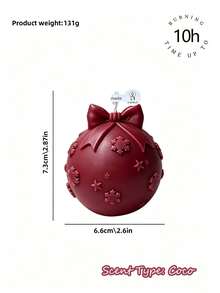 Muroi Mono Christmas Bow Tie Spherical Aromatherapy Candle, Snowflake&Star Patterns, With The Top Designed In An Exquisite Bow Tie Shape. Available In A Variety Of Soft Colors, It Is Suitable For Home Decoration And Creates A Warm And Healing Festive Atmosphere - Snowflake bow christmas ball - View 6