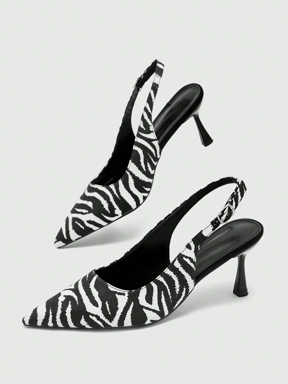 CUCCOO BIZCHIC Women's Pointed Zebra Pattern High Heels Daily Commute Office Fashion Pattern High Heels
