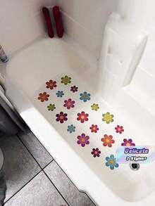 10pcs/20pcs Assorted Size Flower-Shaped Non-Slip Bath Tub Decor Stickers - Multicolor - View 1