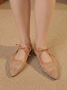 Styleloop Damen, Weidenägel, Schnallen, Flache Schuhe. - Hellbraun - Übersicht 2