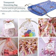 100 buah, Tas Kado Organza Bermotif Bintang dan Bulan - Sempurna untuk Perhiasan, Permen, dan Suvenir Pesta - Warna Campuran untuk Pernikahan, - Beraneka warna - View 5