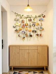 1 set Tempat Pajangan Foto Tanaman Hijau Buatan, Dekorasi Dinding Foto Anyaman Tali, Ornamen Foto Bunga Daisy Putih, Klip Foto Anyaman, Dekorasi Dinding Rumah Kreatif, Pajangan Kartu Foto dan Memo, Perlengkapan Pesta Pernikahan - beraneka warna - View 5