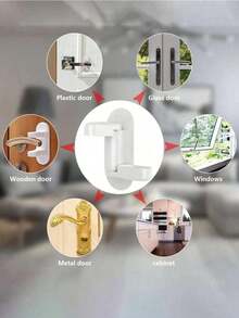 1 Child Safety Door Lock Block, Upgraded Door Lock, Theft Prevention, Prevents Children From Opening Doors, Tool-Free Easy Installation, Baby Protection Product, Christmas Decoration - One Size Fits All - View 4