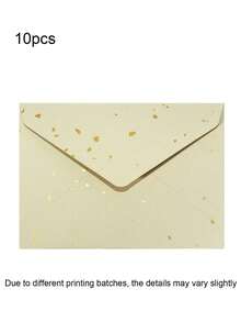 Gold-Flecked Special Paper Envelope & Letter Set, Vintage Thick Premium Invitation Card, Postcard, Wax Seal - A - View 18