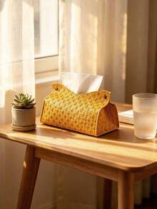 1-5PCS Woven Pattern High Capacity Durable Lightweight Decorative Tissue Box Toilet Paper Storage Organizer Multiple Colors For Living Room Kitchen Dining Room Bedroom Holiday Wedding Gift Home Decor - View 11