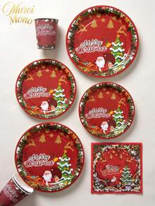 Muroi Mono 25/100 Pieces Of Disposable Party Supplies, Including Disposable Paper Plates, Napkins, Cups, Suitable For Dessert Service, Party Decorations, Various Events, And Gatherings, Including Christmas. - Style 5 - View 4