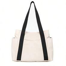 Unisex Casual Shoulder Bag, Large Capacity Handbag, Student Backpack, Solid Color Shoulder Bag, Gym Bag, Travel Bag, Suitable For School And Work - Pink - View 14